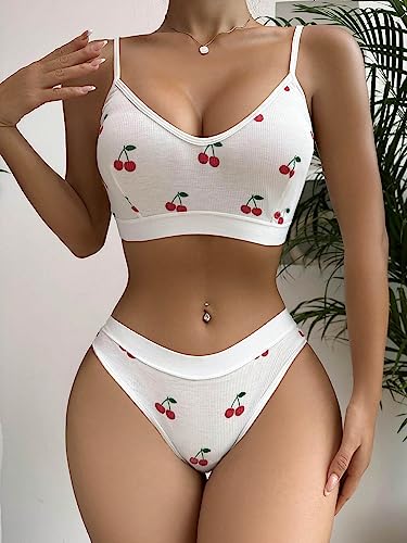 SHENHE Women's Cut Out Ribbed Bra and Panty Set