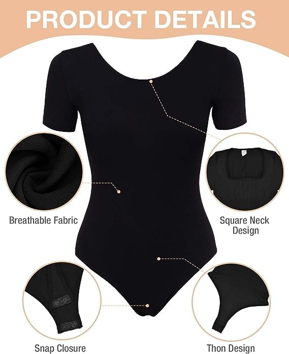 Square Neck Bodysuit: Tummy Control Shapewear for Women