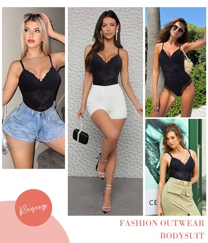 Lace Shapewear Bodysuit: Tummy Control, V-Neck, Medium