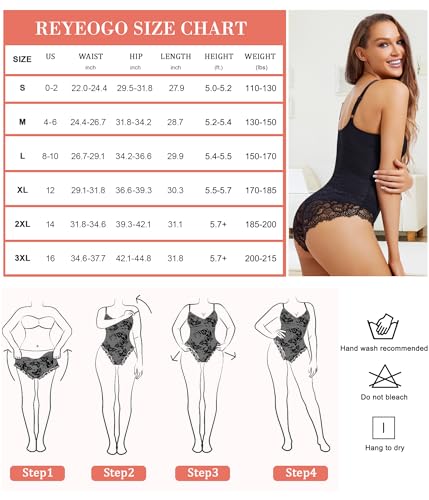 Lace Shapewear Bodysuit: Tummy Control, V-Neck, Medium