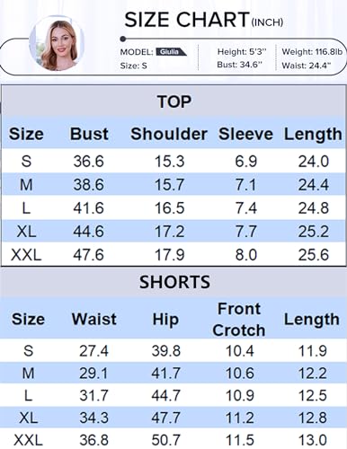 Ekouaer Women's Lounge Set: Short Sleeve Pajamas