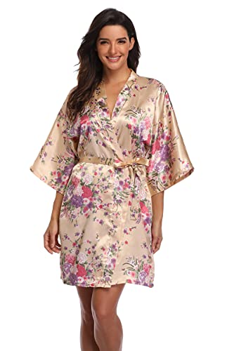 Floral Satin Bridesmaids Robes for Silky Getting Ready