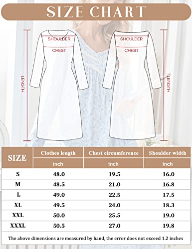 Soft Cotton Long Sleeve Night Gown for Women