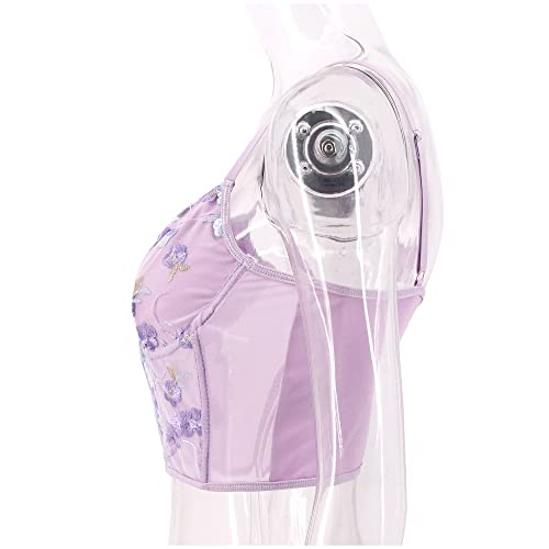 Chic Floral Embroidered Corset Top with Push-Up Bustier