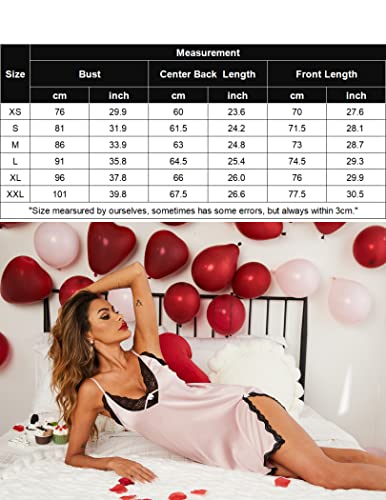 Pink Lace Satin Nightgown Chemise XX-Large Sleepwear
