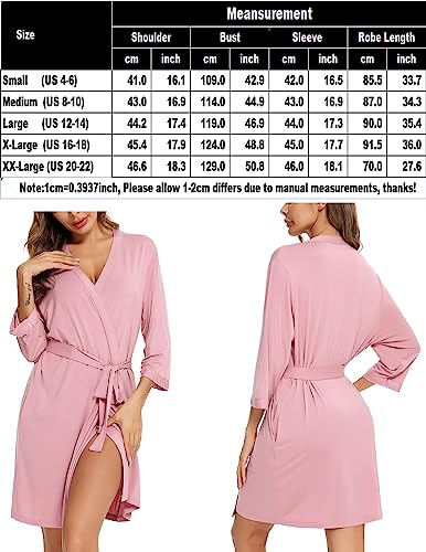 Soft Pink Short Robe for Women - Lightweight