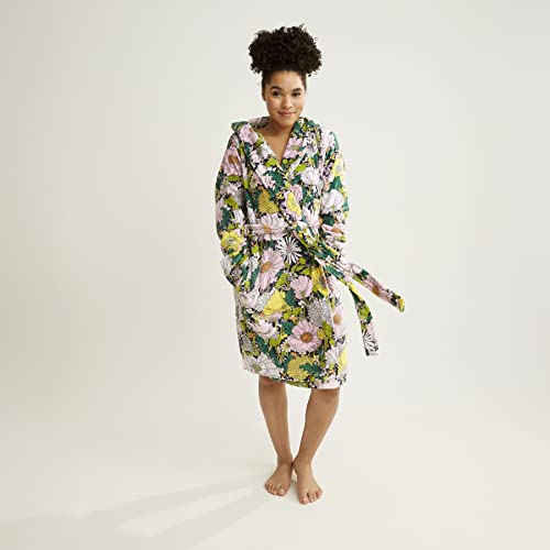 Vera Bradley Women's Fleece Robe, Bloom Boom, Extended Sizes