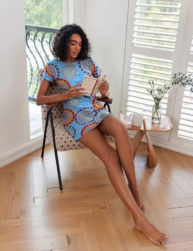 Ekouaer 2-Pack Soft V-Neck Sleepshirts for Women