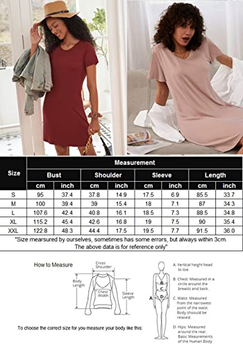 Ekouaer 2-Pack Soft V-Neck Sleepshirts for Women