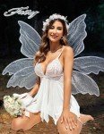 Avidlove Wedding Lace Babydoll Chemise Nightwear White