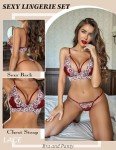 Dark Red Lace Bra and Panty Set Avidlove