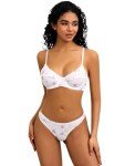 Satin Heart Print Triangle Bra and Panty Set