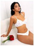 Satin Heart Print Triangle Bra and Panty Set