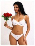 Satin Heart Print Triangle Bra and Panty Set