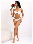 Satin Heart Print Triangle Bra and Panty Set
