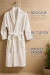 BIOLINEN 100% Cotton Shawl Bath Robe with Slippers