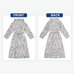 RONGTAI Womens Plush Fleece Hooded Bathrobe Leopard Print