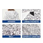 RONGTAI Womens Plush Fleece Hooded Bathrobe Leopard Print