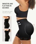 FeelinGirl Butt Lifter Tummy Control Shapewear Black Shorts