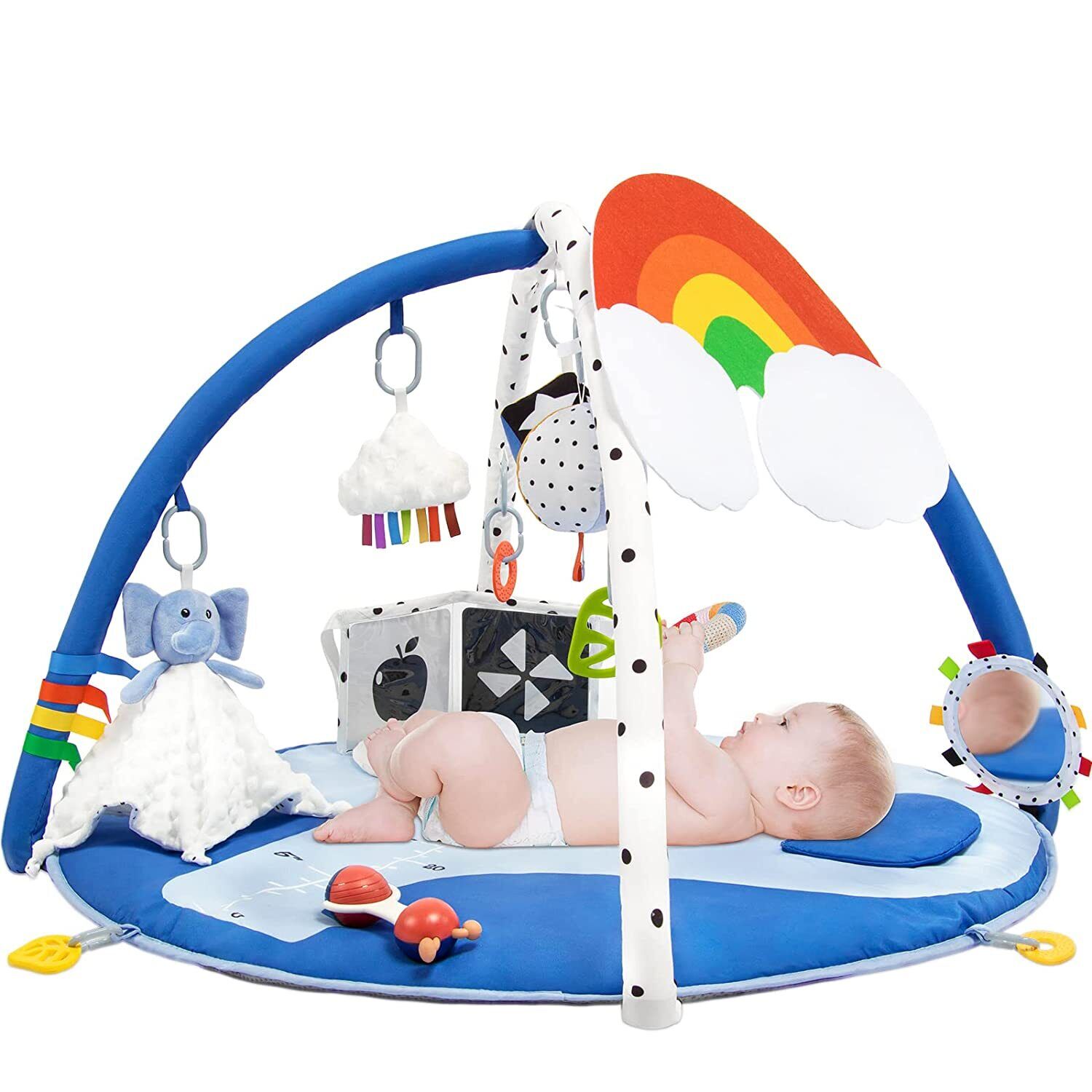 Ocean-themed Baby Activity Gym with Tummy Time Mat