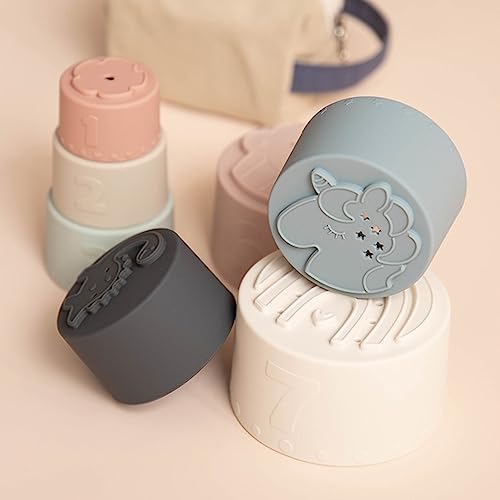 Soft Silicone Baby Stacking Cups (Fine Day)