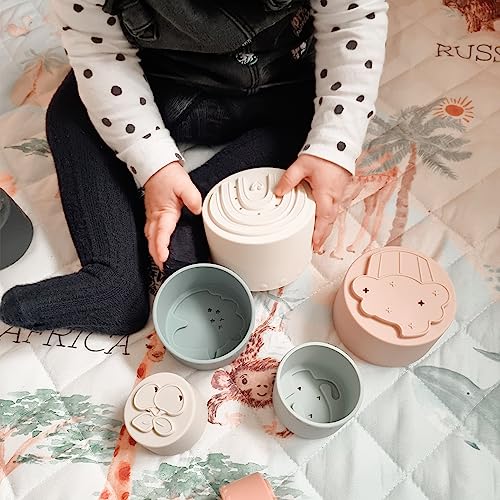 Soft Silicone Baby Stacking Cups (Fine Day)