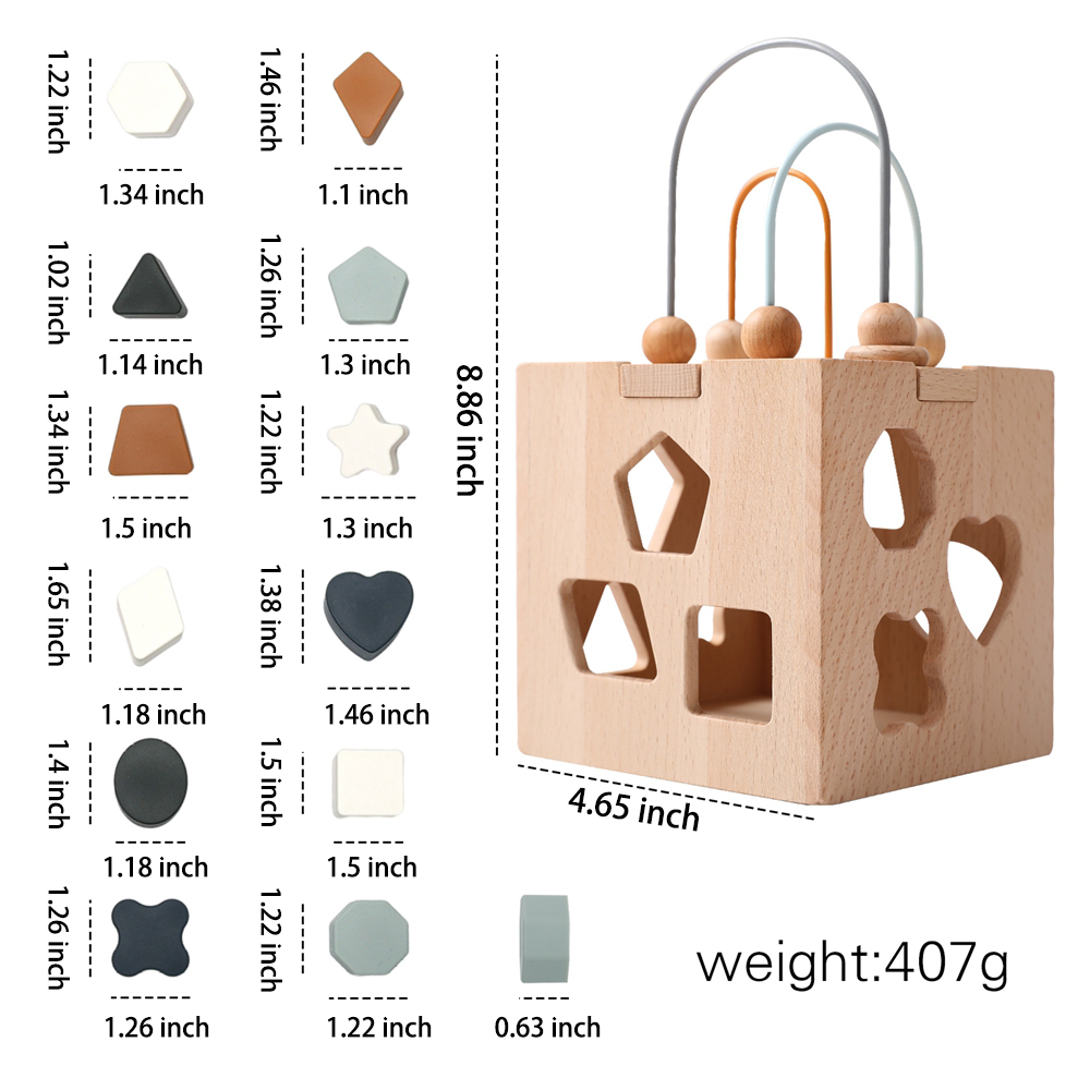 Montessori Shape Matching Blocks for Toddlers