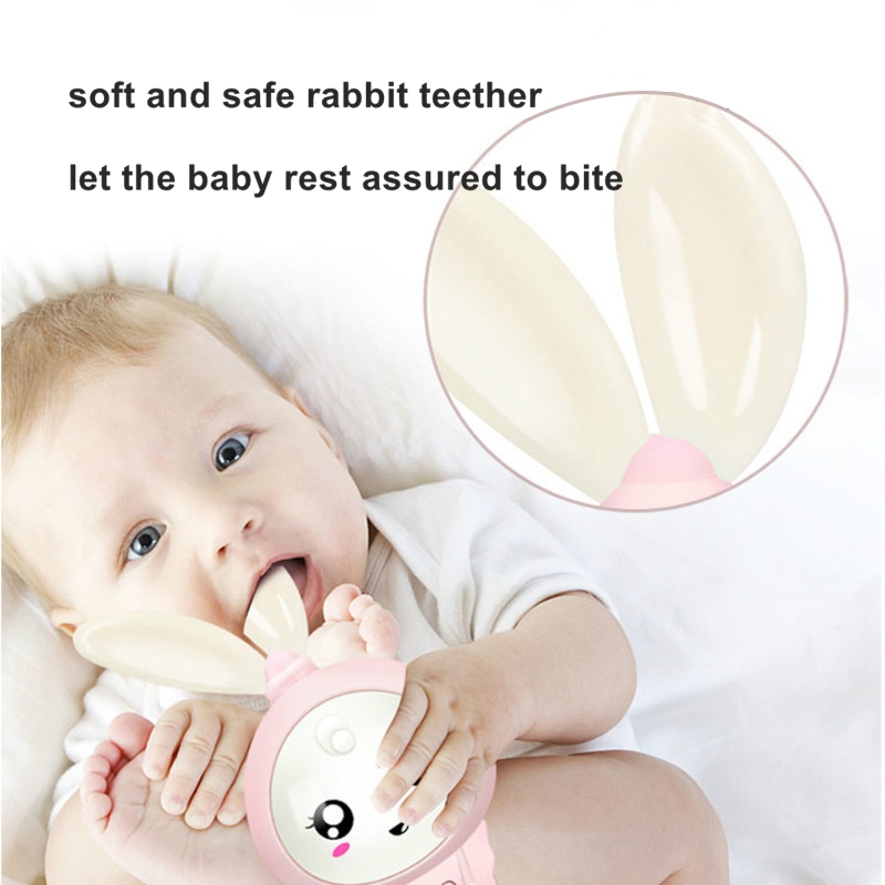 Flashing Rabbit Rattle Teether for Babies