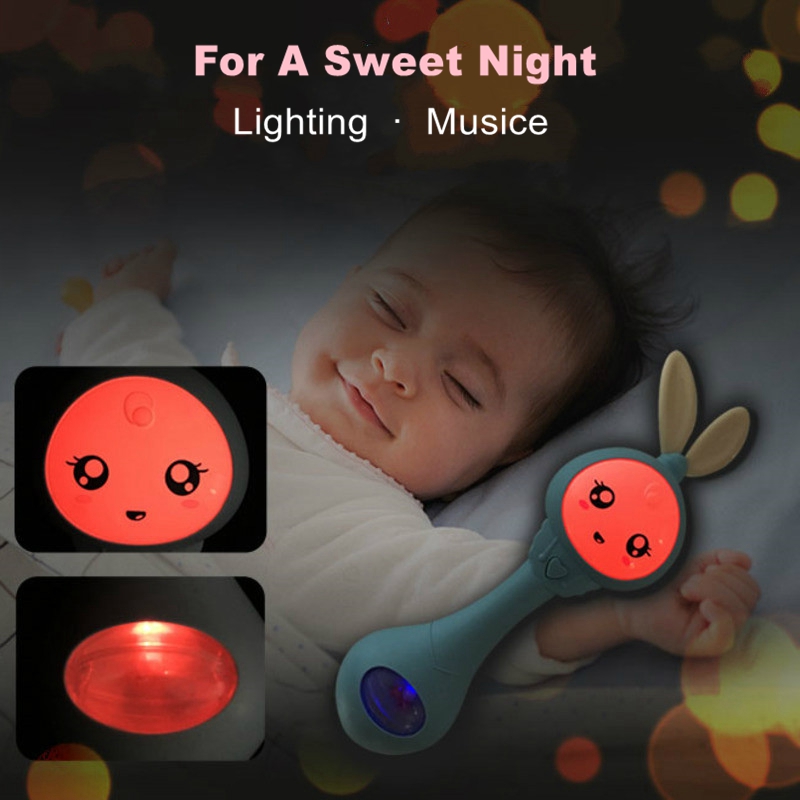 Flashing Rabbit Rattle Teether for Babies