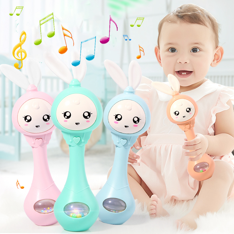 Flashing Rabbit Rattle Teether for Babies