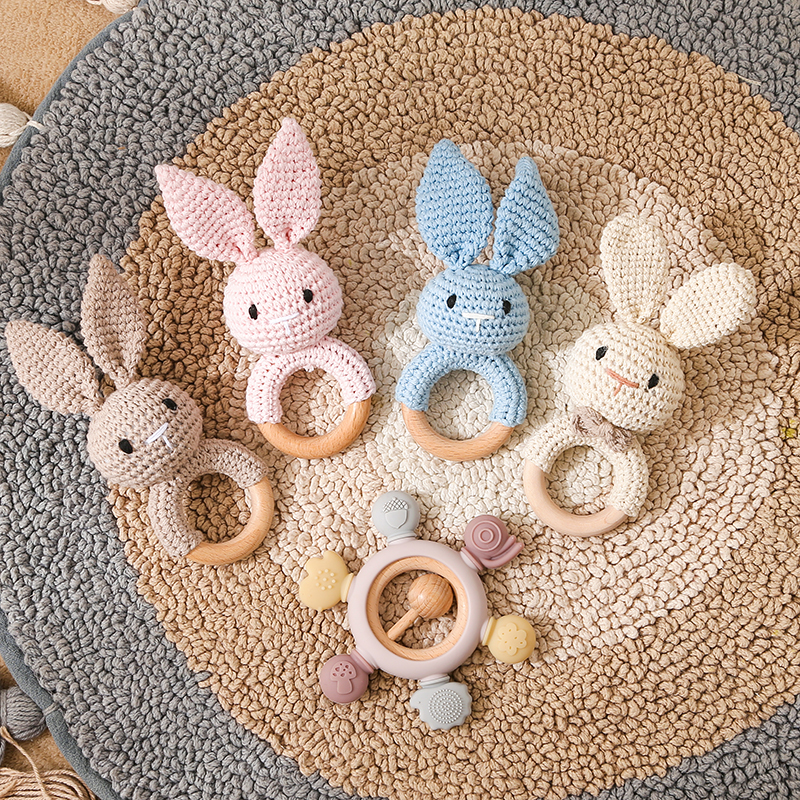 Crochet Animal Teething Rattle for Babies