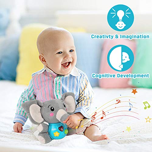Plush Elephant Musical Baby Toy for 0-36 Months