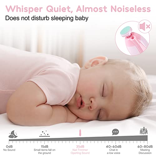 Electric Baby Nail Trimmer with Light - Pink