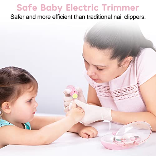 Electric Baby Nail Trimmer with Light - Pink