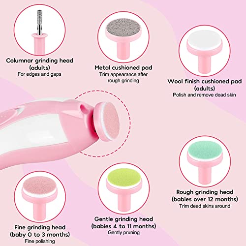 Electric Baby Nail Trimmer with Light - Pink
