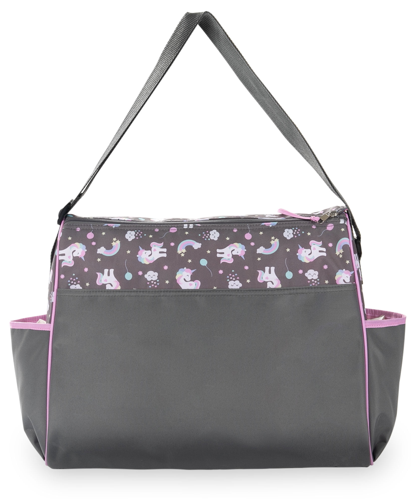 Happy Unicorn Gray Diaper Bag Duffle