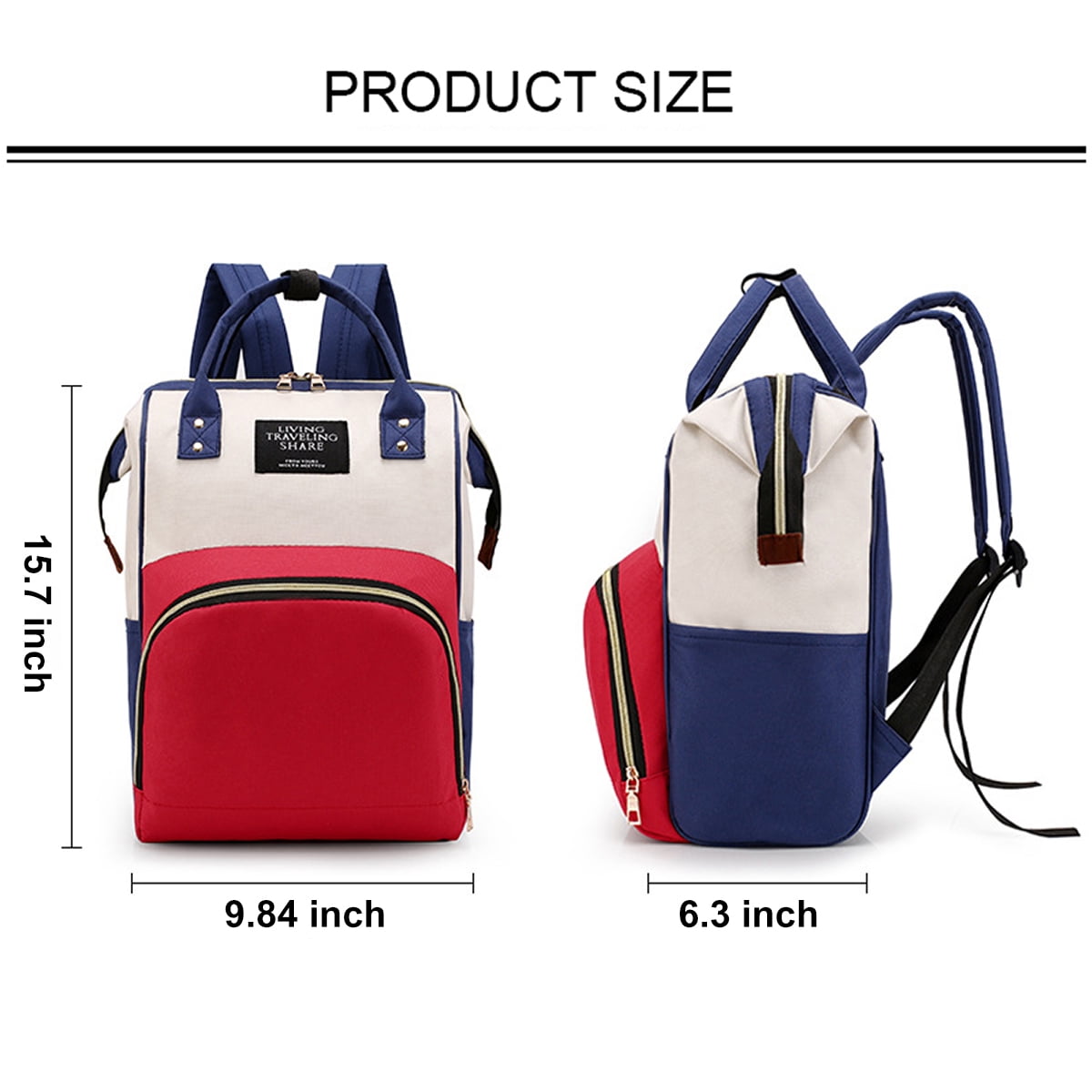 Waterproof Diaper Backpack with Insulated Pockets