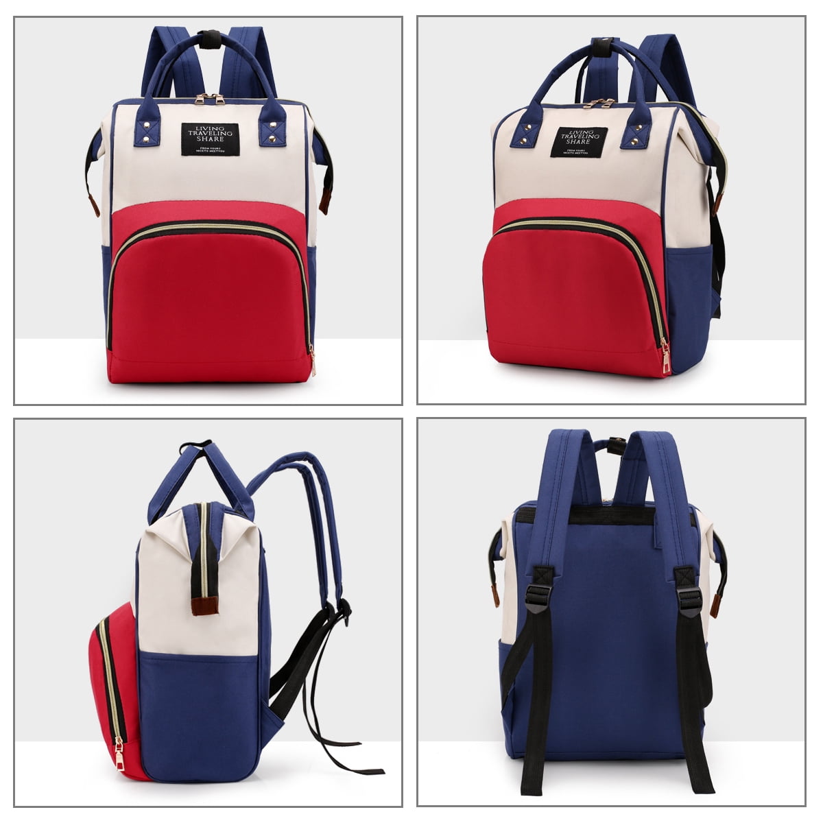 Waterproof Diaper Backpack with Insulated Pockets