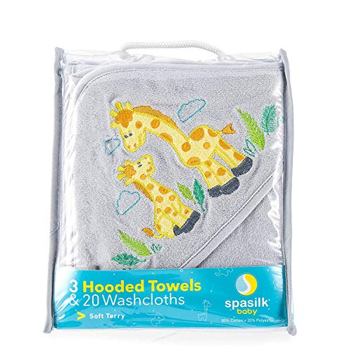 Spasilk Baby Hooded Towels & Washcloths Set