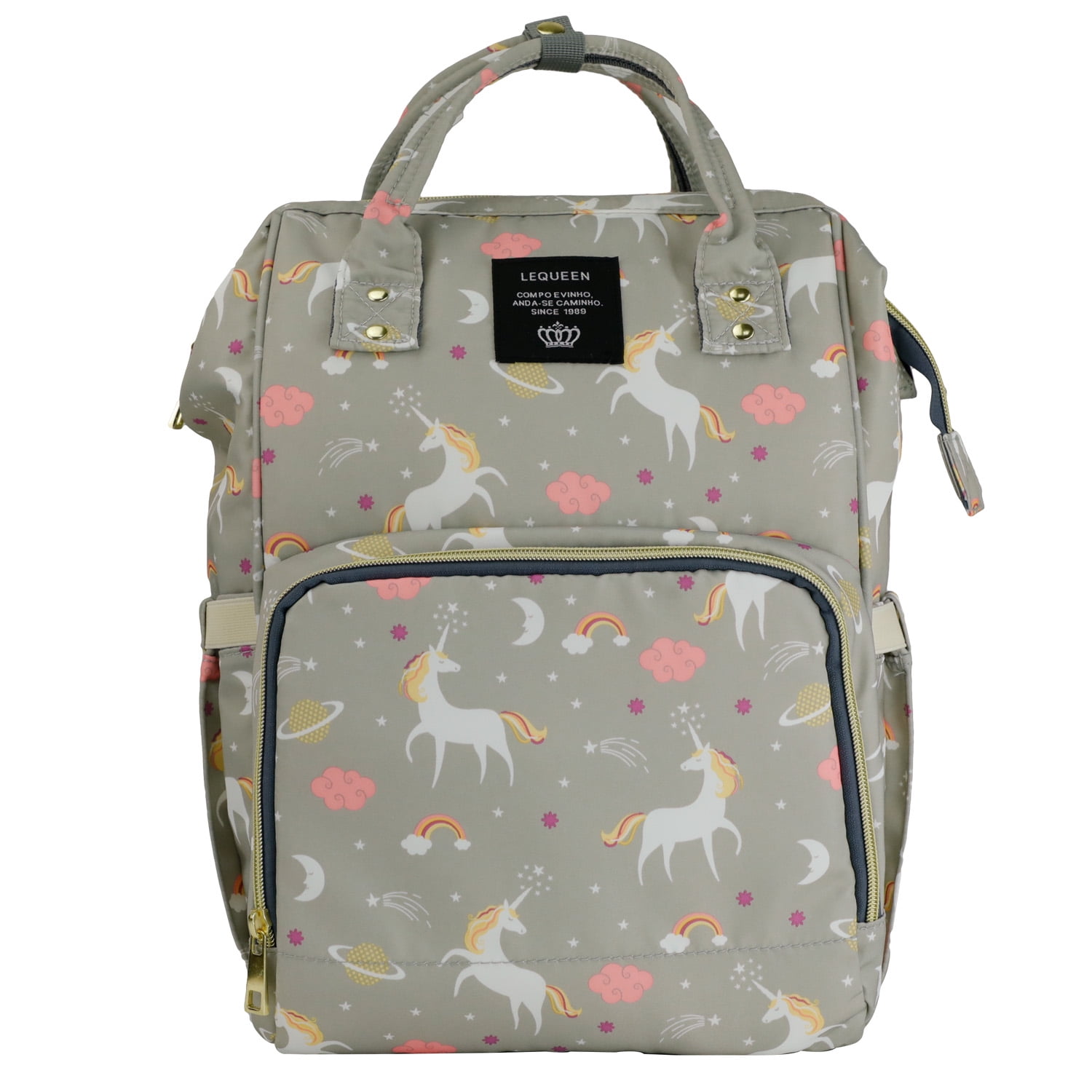 LEQUEEN Waterproof Diaper Backpack - Light Gray
