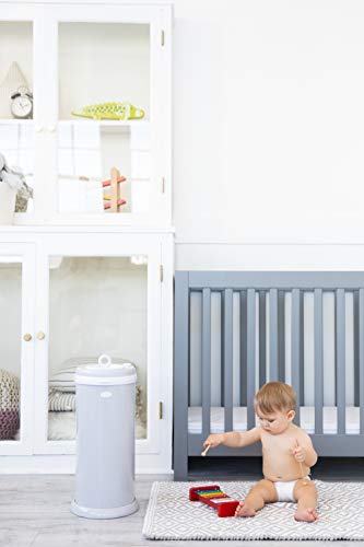 Ubbi Odor-Locking Diaper Pail, Grey, Modern Design