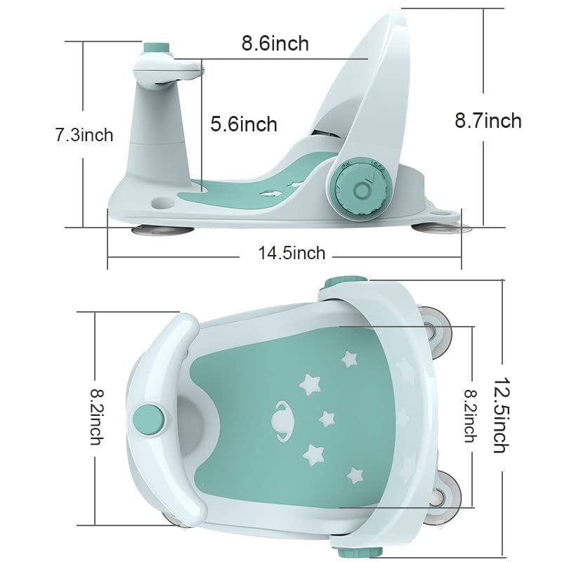 Adjustable Baby Bath Seat with Non-Slip Mat