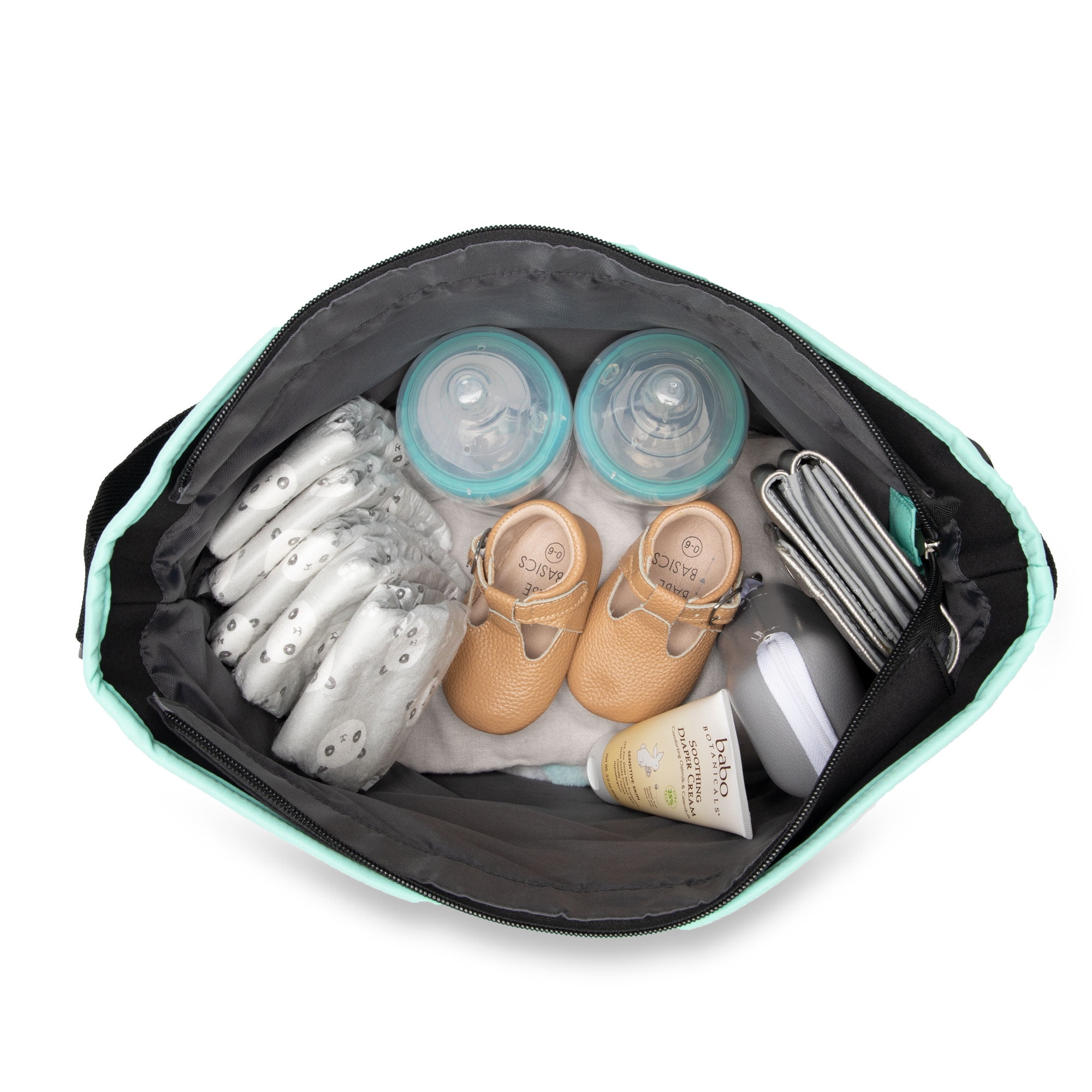 Adjustable Shoulder Strap Tote Diaper Bag - Black