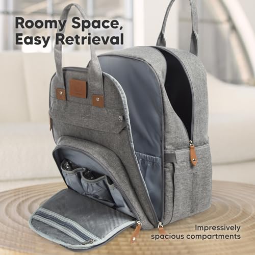KeaBabies Backpack Diaper Bag - Classic Gray
