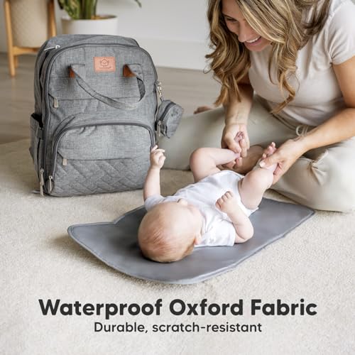 KeaBabies Backpack Diaper Bag - Classic Gray