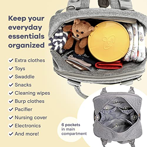 RUVALINO Gray Diaper Bag Backpack