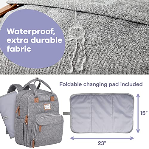 RUVALINO Gray Diaper Bag Backpack