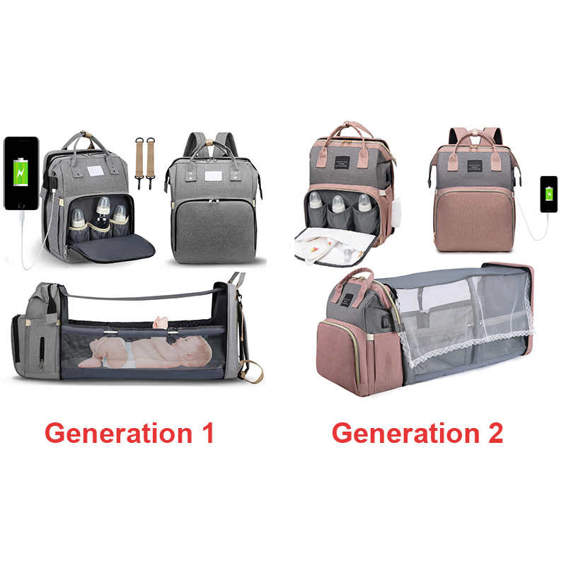 Portable Folding Crib & Large-capacity Mommy Backpack