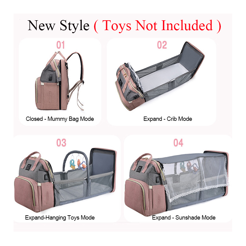 Portable Folding Crib & Large-capacity Mommy Backpack