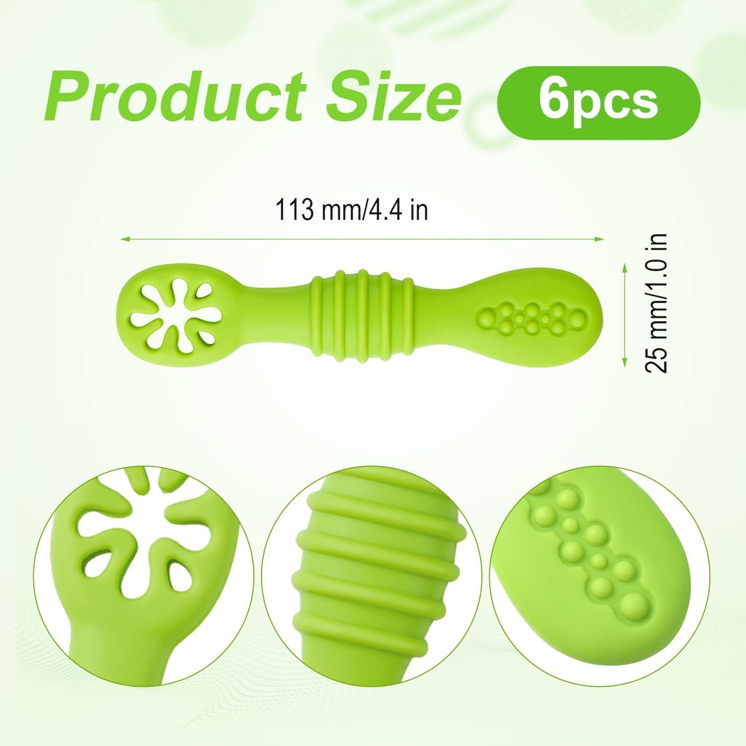 6-pc Silicone Baby Spoons for Weaning